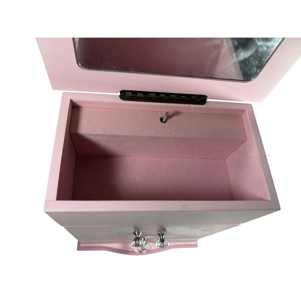 Unbranded Jewelry Armoire Kids OS Pink Good Musical Bird Flower Wood Box